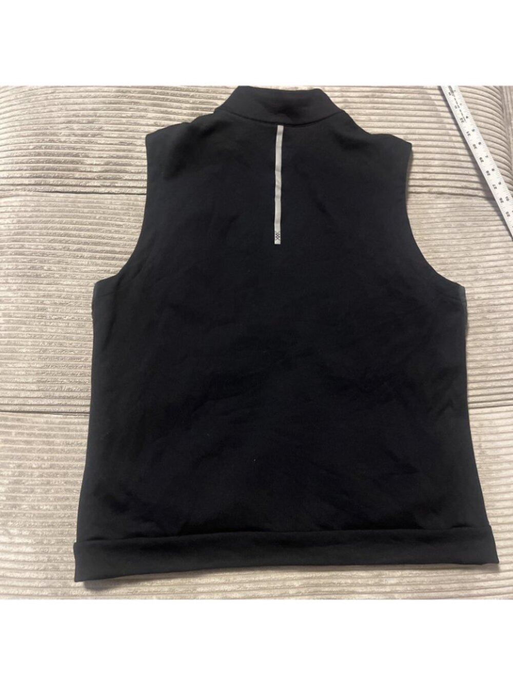 Rhone Recreation Knitted Fleece Mock Neck Full Zip Vest Black Men's X Large - Picture 9 of 9